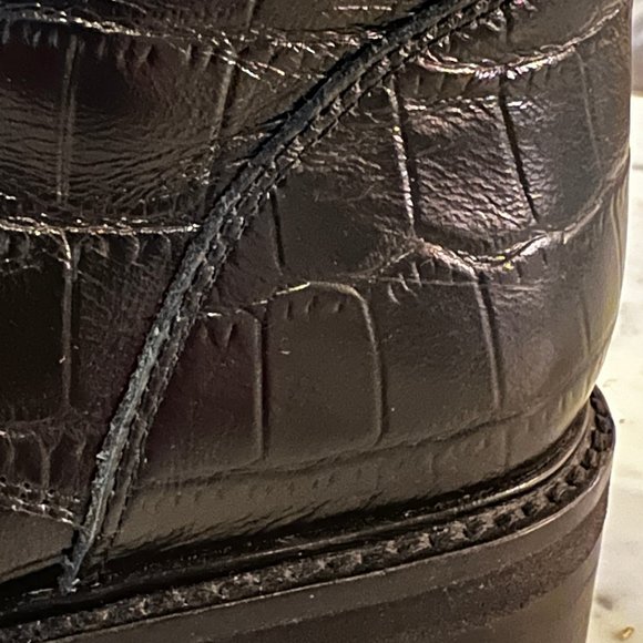 Marc Fisher LTD MLBARREN 2 Black Embossed Leather Combat Boots Size 7.5 M - Picture 9 of 12